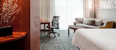 Desk, blackout curtains, iron/ironing board, cots/infant beds