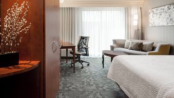 Desk, blackout drapes, iron/ironing board, cribs/infant beds