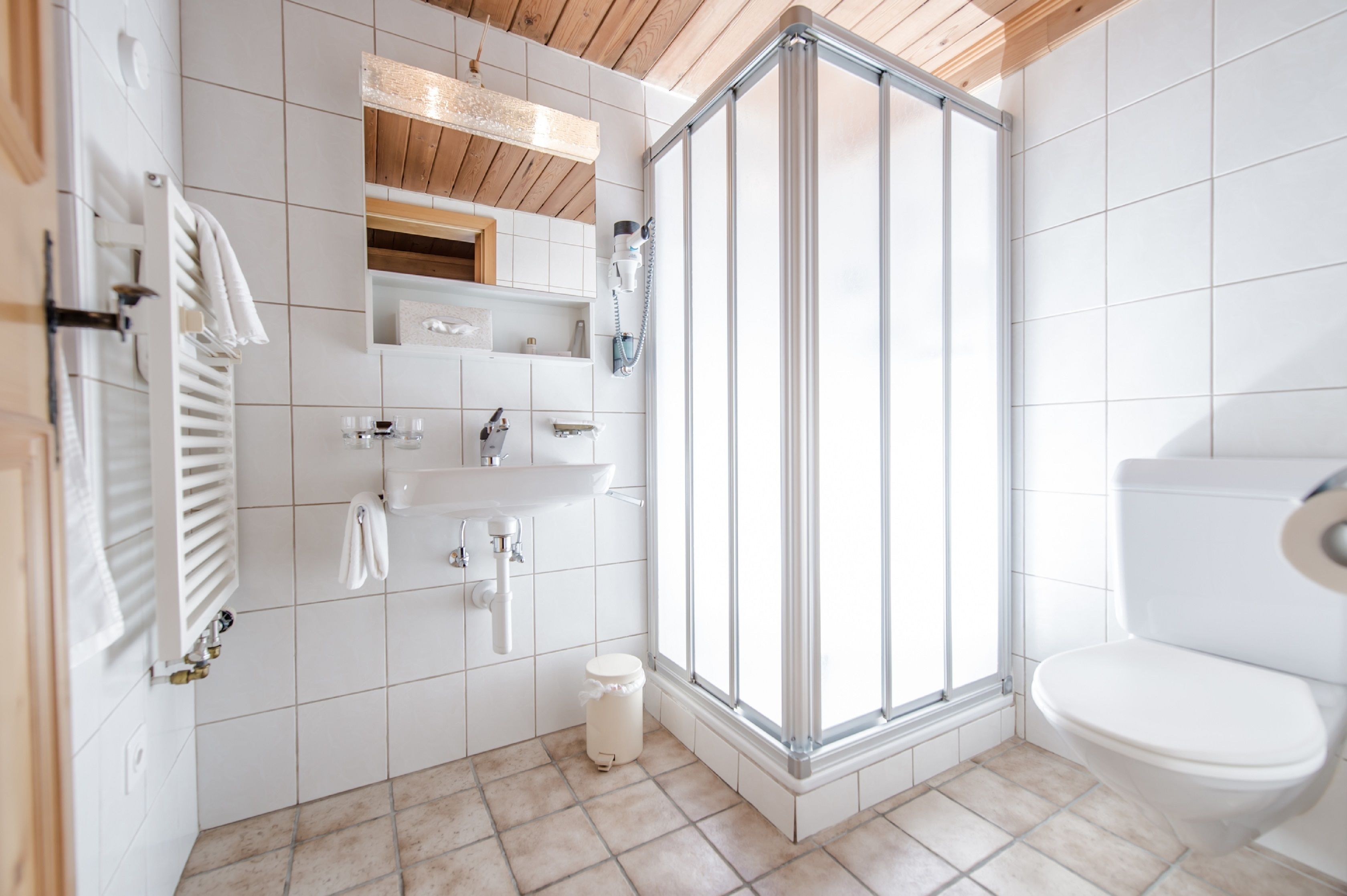 economy room | bathroom | hair dryer, bathrobes, towels