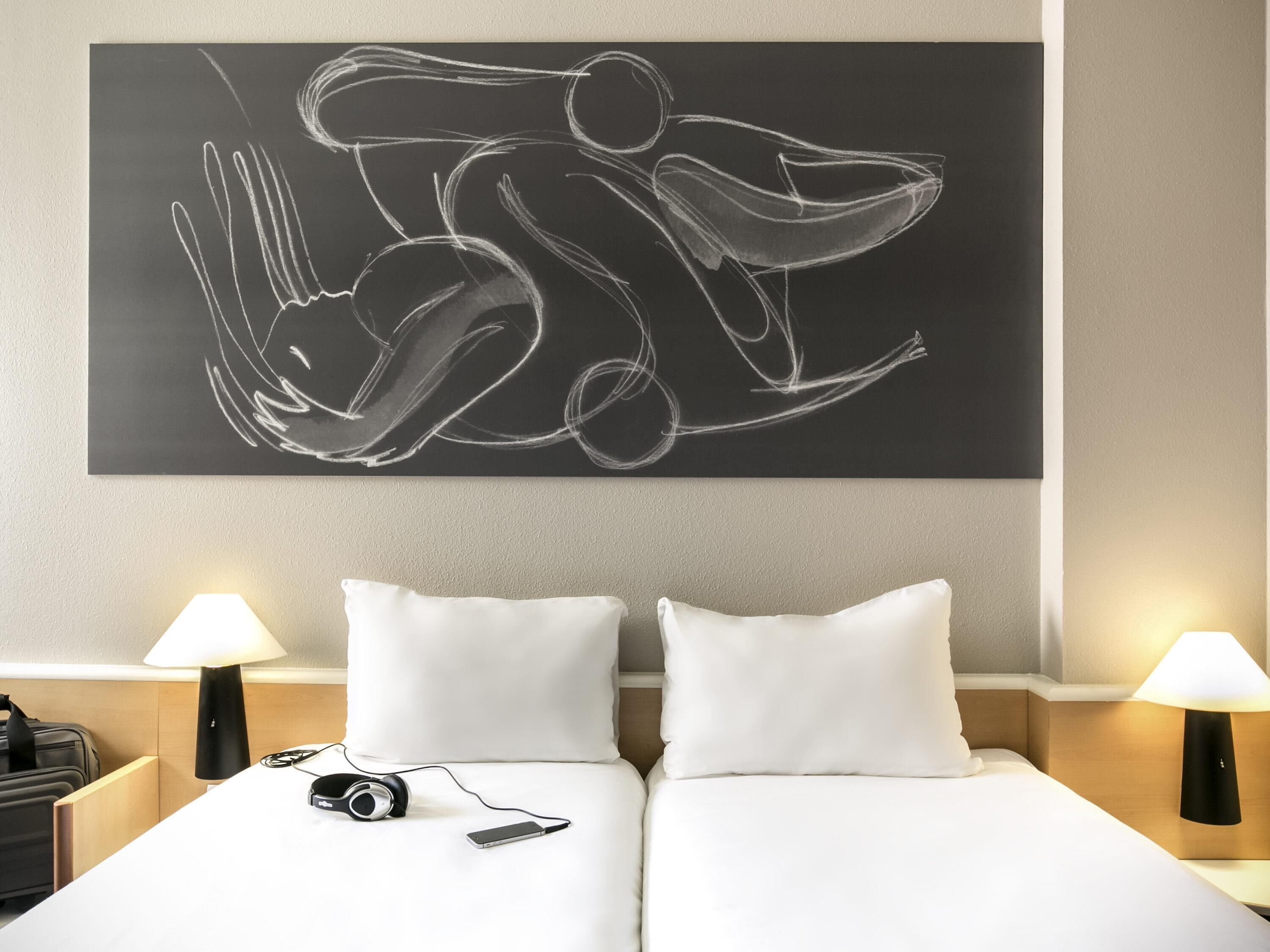 twin room, 2 single beds | desk, blackout curtains, soundproofing, iron/ironing board