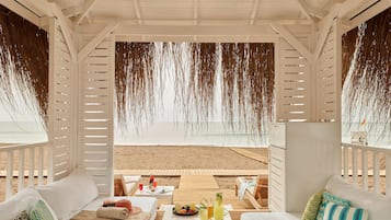 Private beach, beach cabanas, sun loungers, beach umbrellas