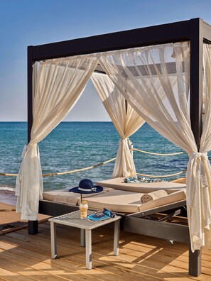 Private beach, beach cabanas, sun-loungers, beach umbrellas