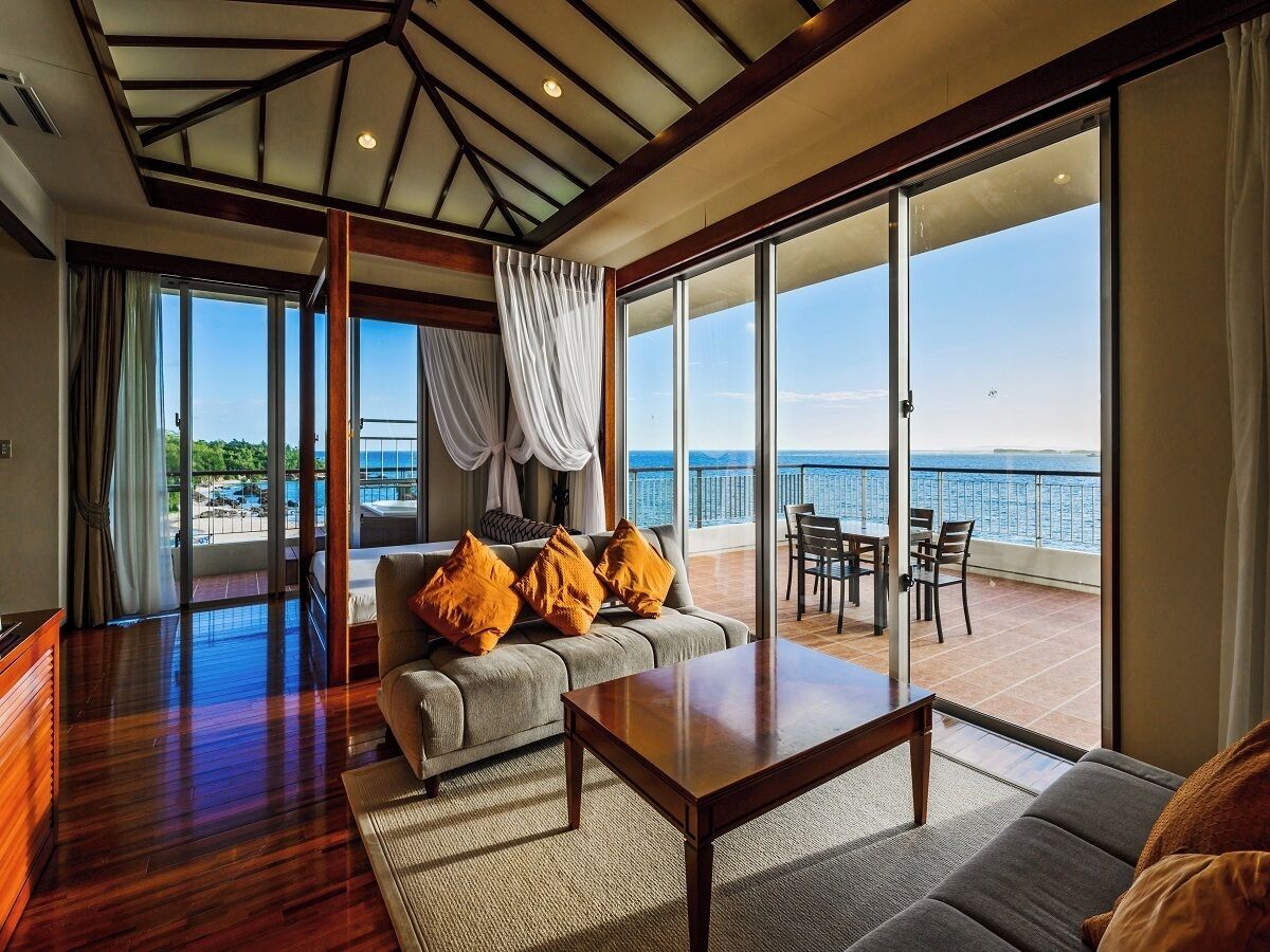 特級客房, 非吸煙房, 海景 (Abian Beachside Cottage w/ Jetbath 2F) | 高級寢具、迷你吧、房內夾萬、書桌