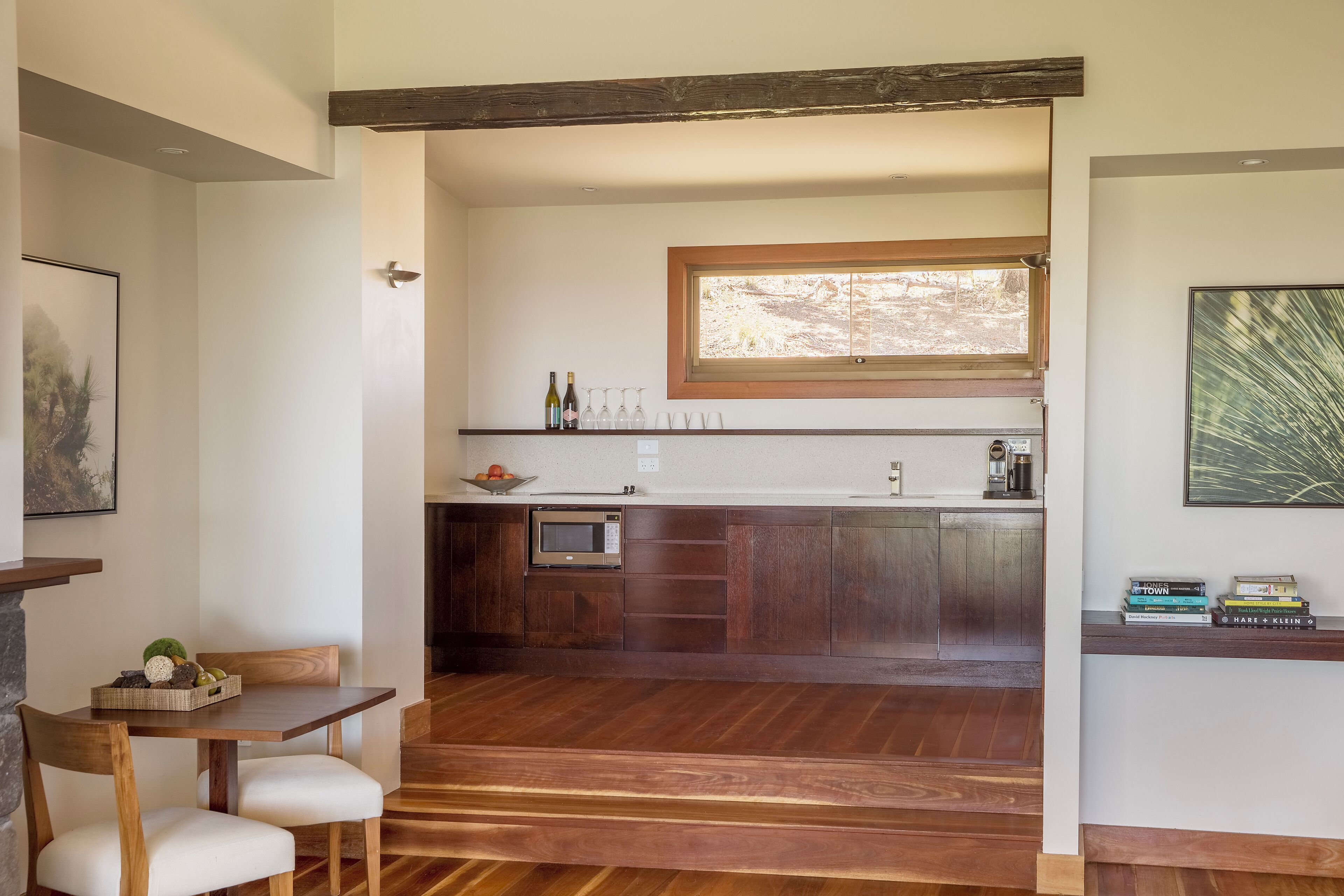 two bedroom private lodge | private kitchen | fridge, coffee/tea maker, electric kettle