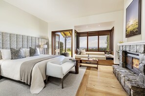 Superior Suite, 1 King Bed, Patio, Mountain View | Premium bedding, free minibar, desk, iron/ironing board