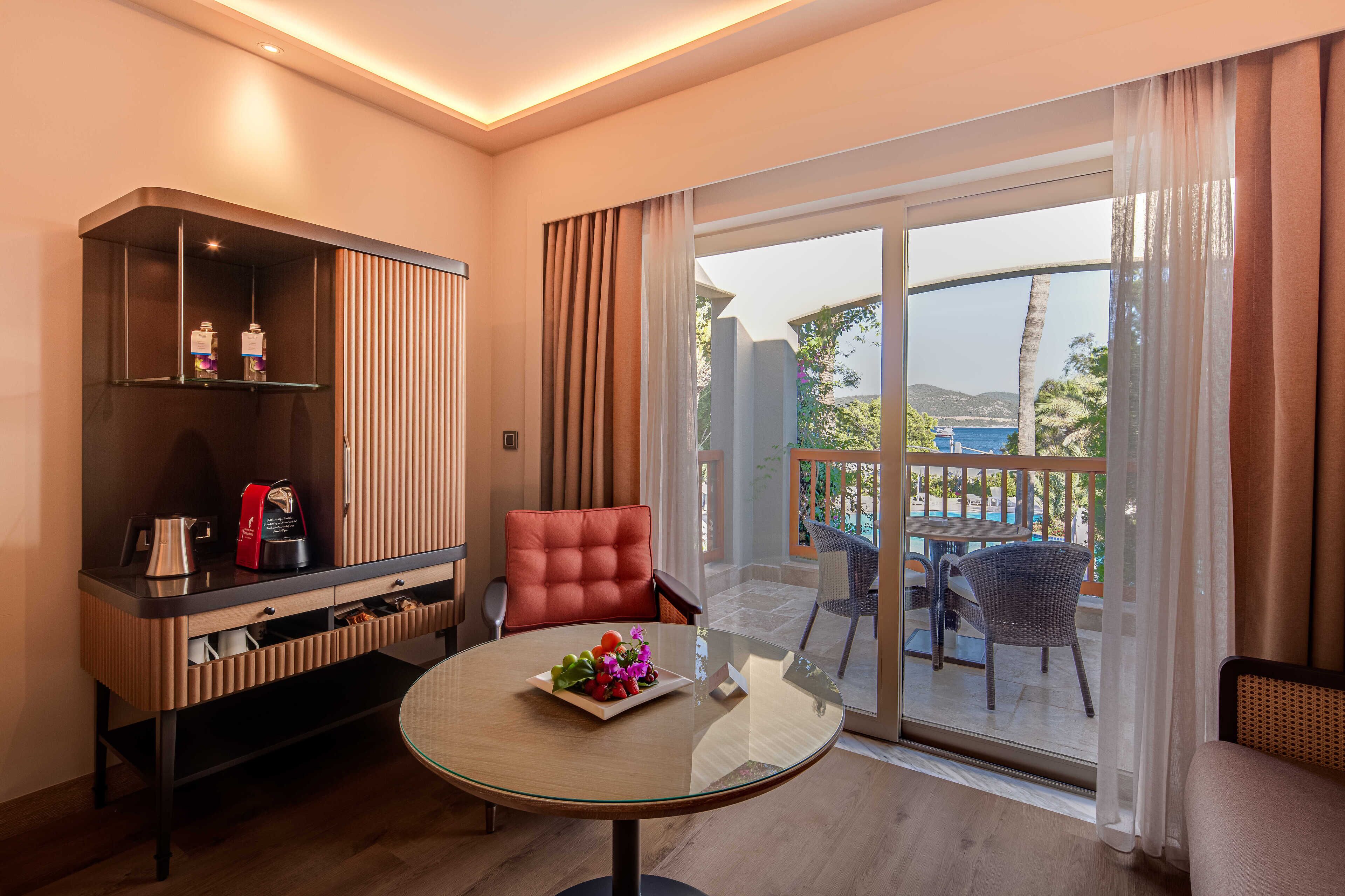 deluxe double room, pool view | view from room