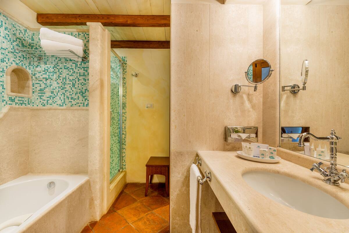 free toiletries, hair dryer, bathrobes, slippers