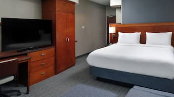 Pillowtop beds, desk, laptop workspace, blackout drapes
