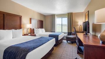 Egyptian cotton sheets, premium bedding, in-room safe, desk