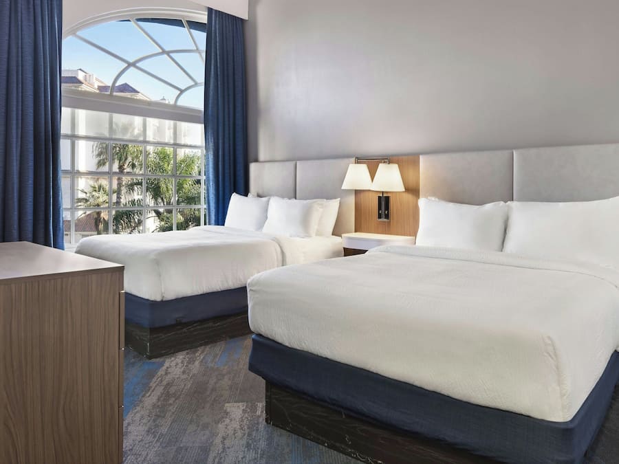 Premium bedding, desk, blackout drapes, iron/ironing board