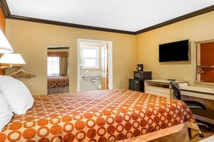 Desk, blackout drapes, iron/ironing board, cribs/infant beds