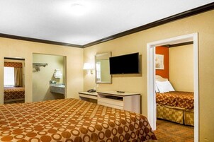 Desk, blackout drapes, iron/ironing board, cribs/infant beds