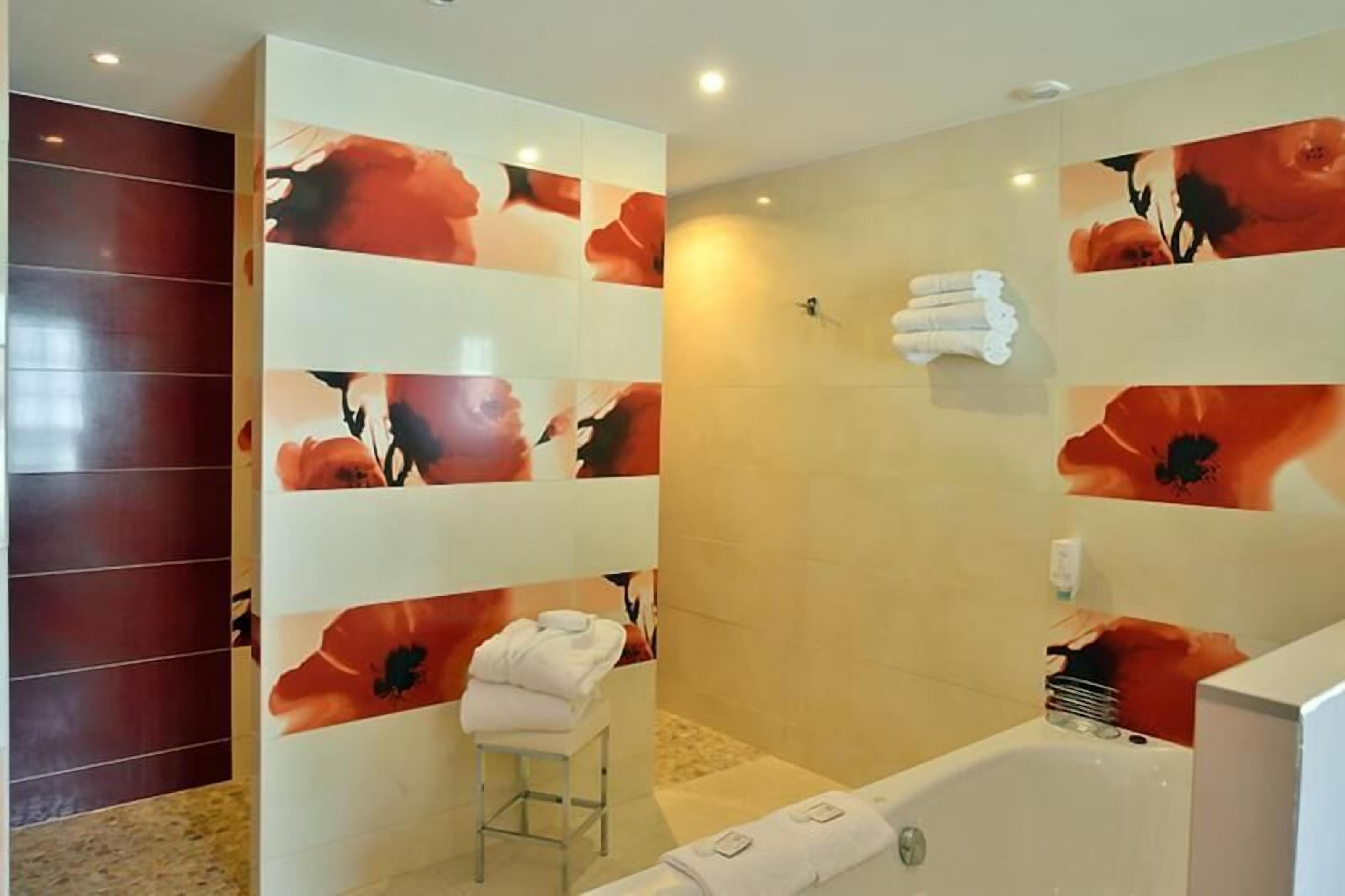 free toiletries, hair dryer, towels