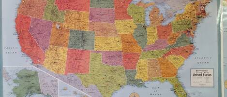 A detailed map of the United States with state boundaries and names.