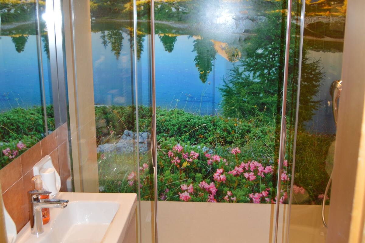 superior single room | bathroom | combined shower/bathtub, hair dryer, bidet, towels