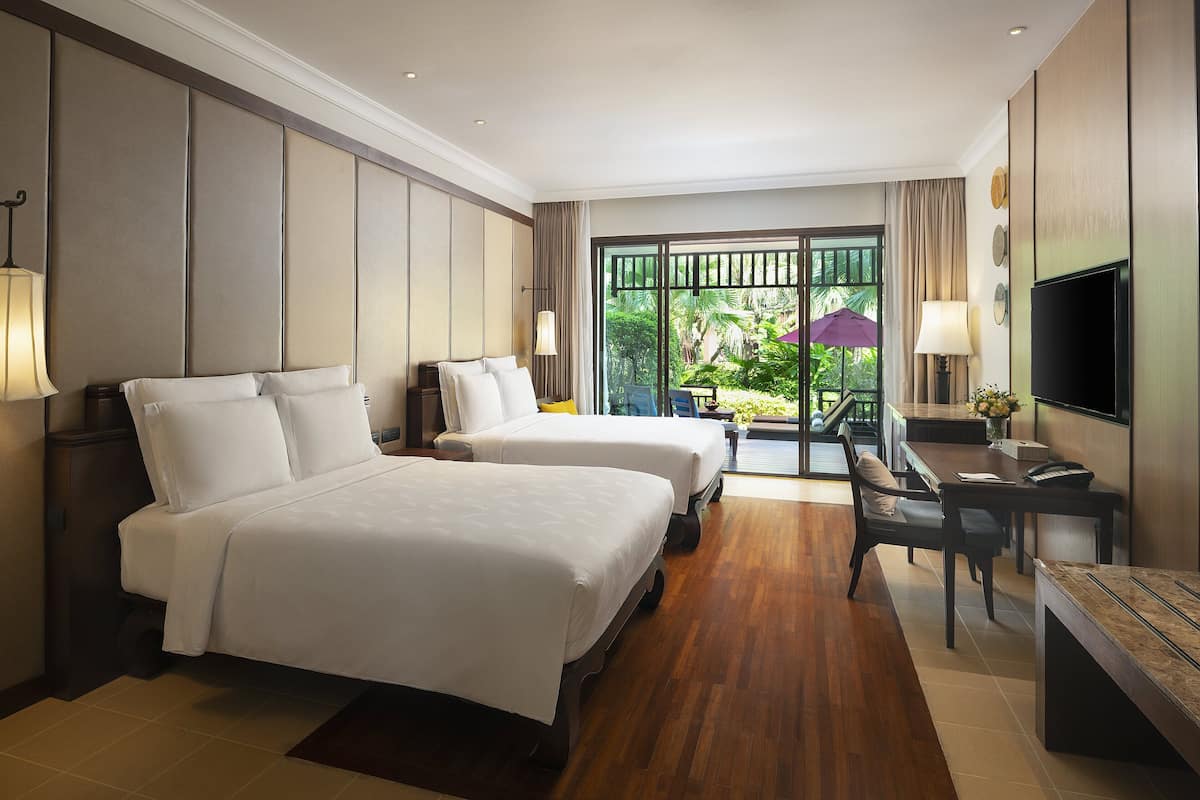 Premium Room, 2 Queen Beds, Terrace, Garden View (Terrace Access) | 1 bedroom, premium bedding, minibar, in-room safe