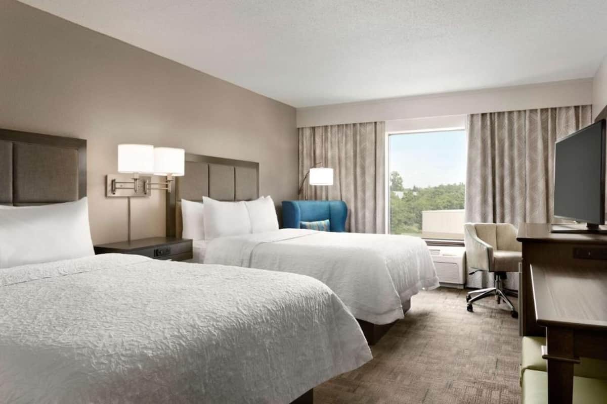 In-room safe, desk, iron/ironing board, cribs (free)