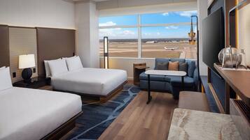 Room, 2 Queen Beds (Runway View) | Premium bedding, down duvets, pillow-top beds, minibar
