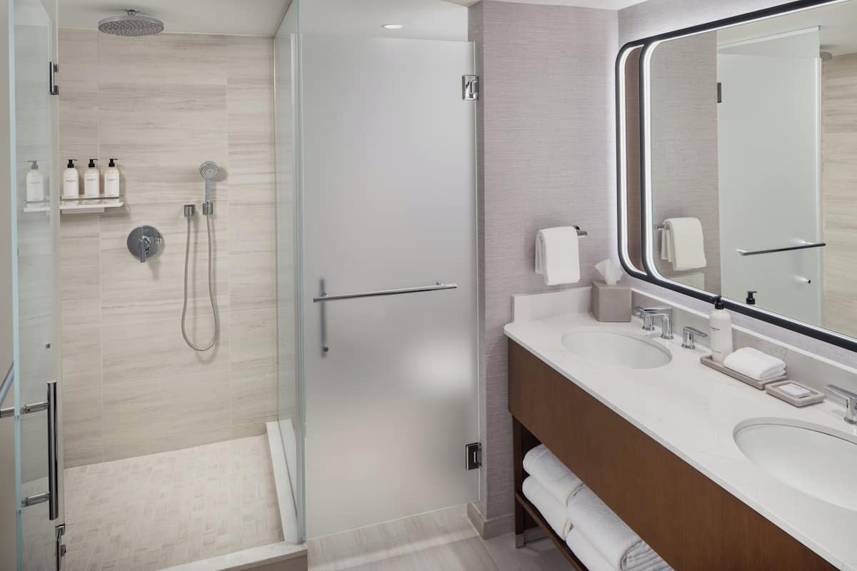 Badewanne und Dusche (separat), Designer-Toilettenartikel, Haartrockner