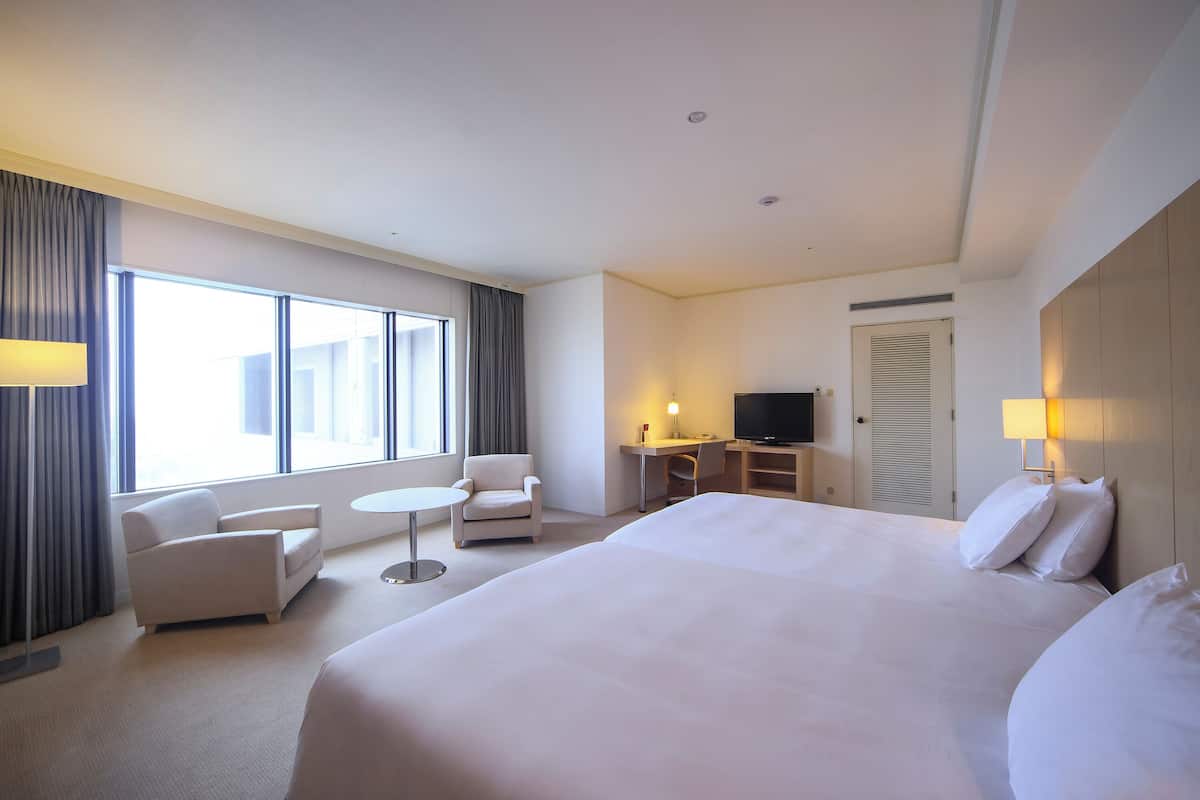 Premium Room, 2 Double Beds, Smoking, City View | 1 bedroom, in-room safe, desk, laptop workspace