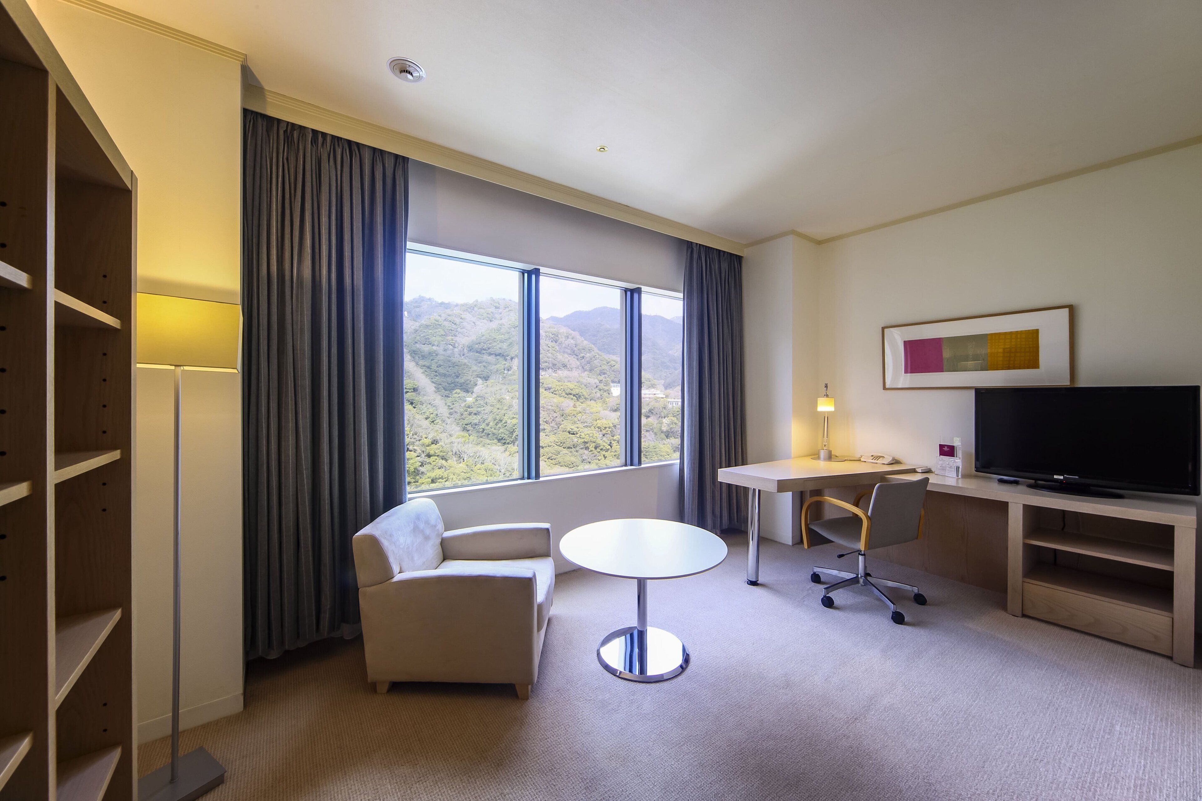 In-room safe, desk, laptop workspace, blackout drapes