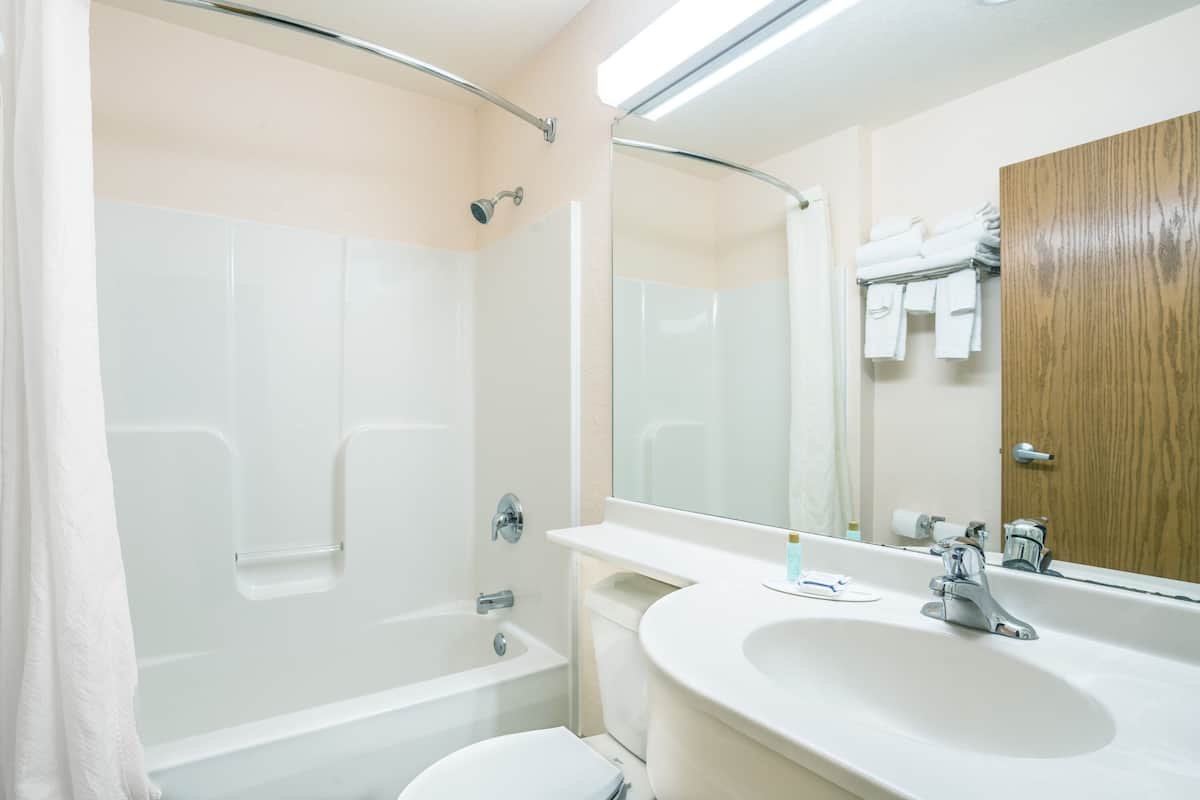 free toiletries, hair dryer, towels