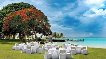 Outdoor banquet area