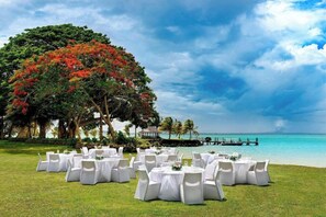 Outdoor banquet area