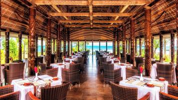 Dinner served, beach views