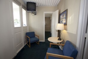 Traditional Room 2 Queen Beds Side Ocean View | Living area | TV - Driftwood at the Boardwalk (Myrtle Beach)