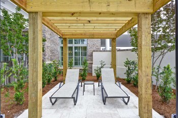 Pool amenities at Hampton Inn & Suites Charleston Airport