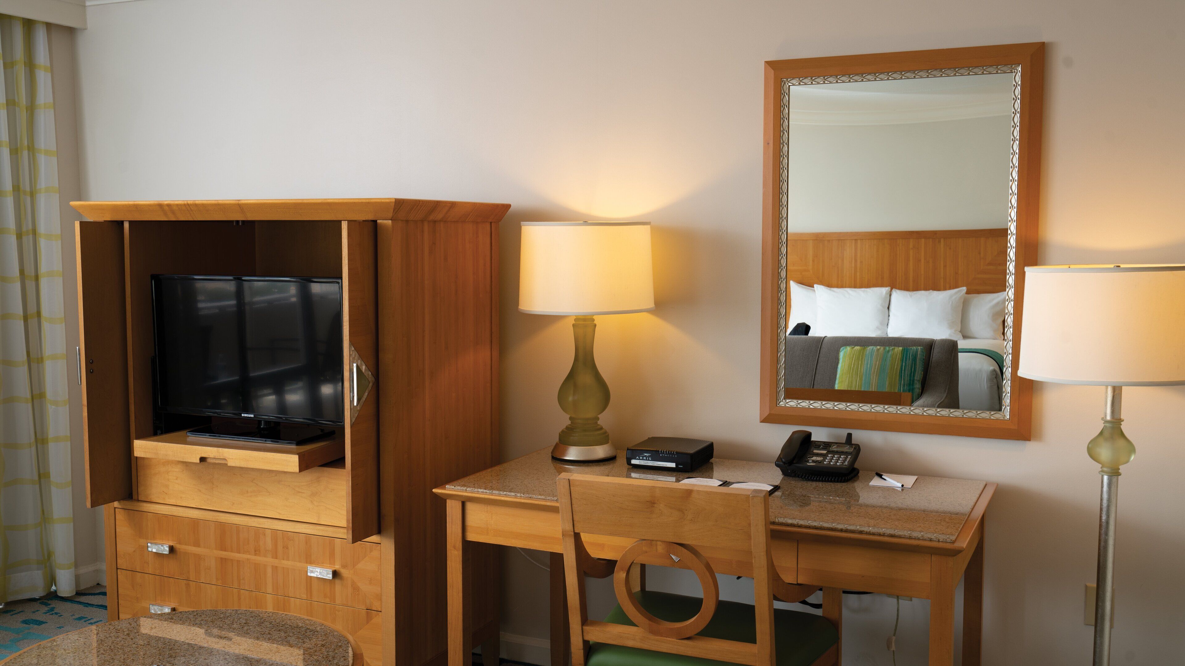 in-room safe, desk, blackout curtains, iron/ironing board