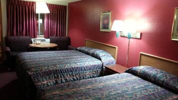 Desk, free WiFi, bed sheets