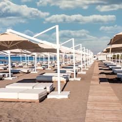 Private beach, free beach shuttle, beach cabanas, sun loungers