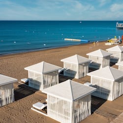 Private beach, free beach shuttle, beach cabanas, sun loungers