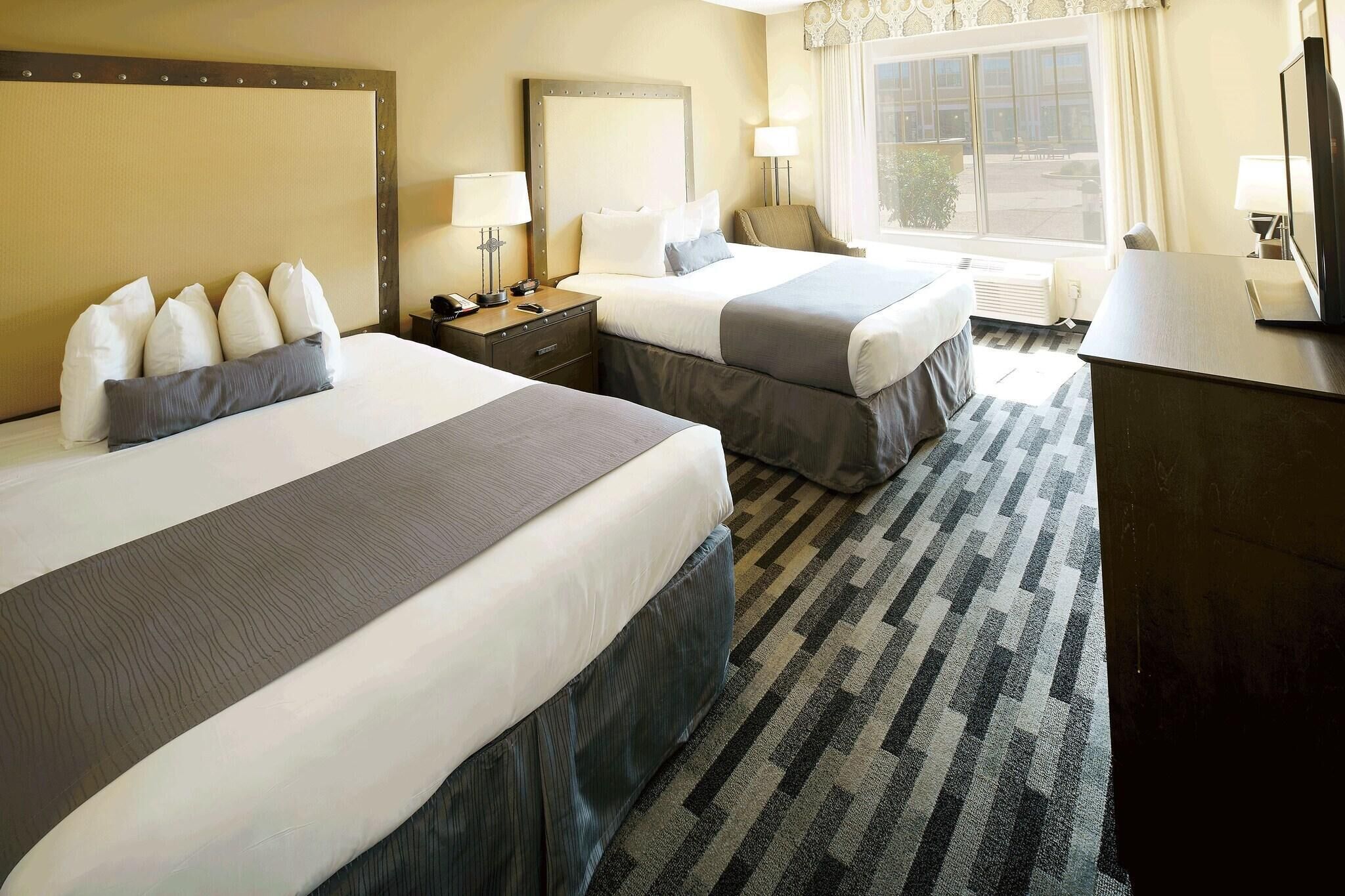Premium bedding, desk, blackout curtains, iron/ironing board