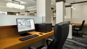 A hotel office with a desk, computer, and office chair. - Fairfield Inn & Suites by Marriott Springdale (Springdale)