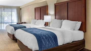 1 bedroom, desk, blackout drapes, iron/ironing board