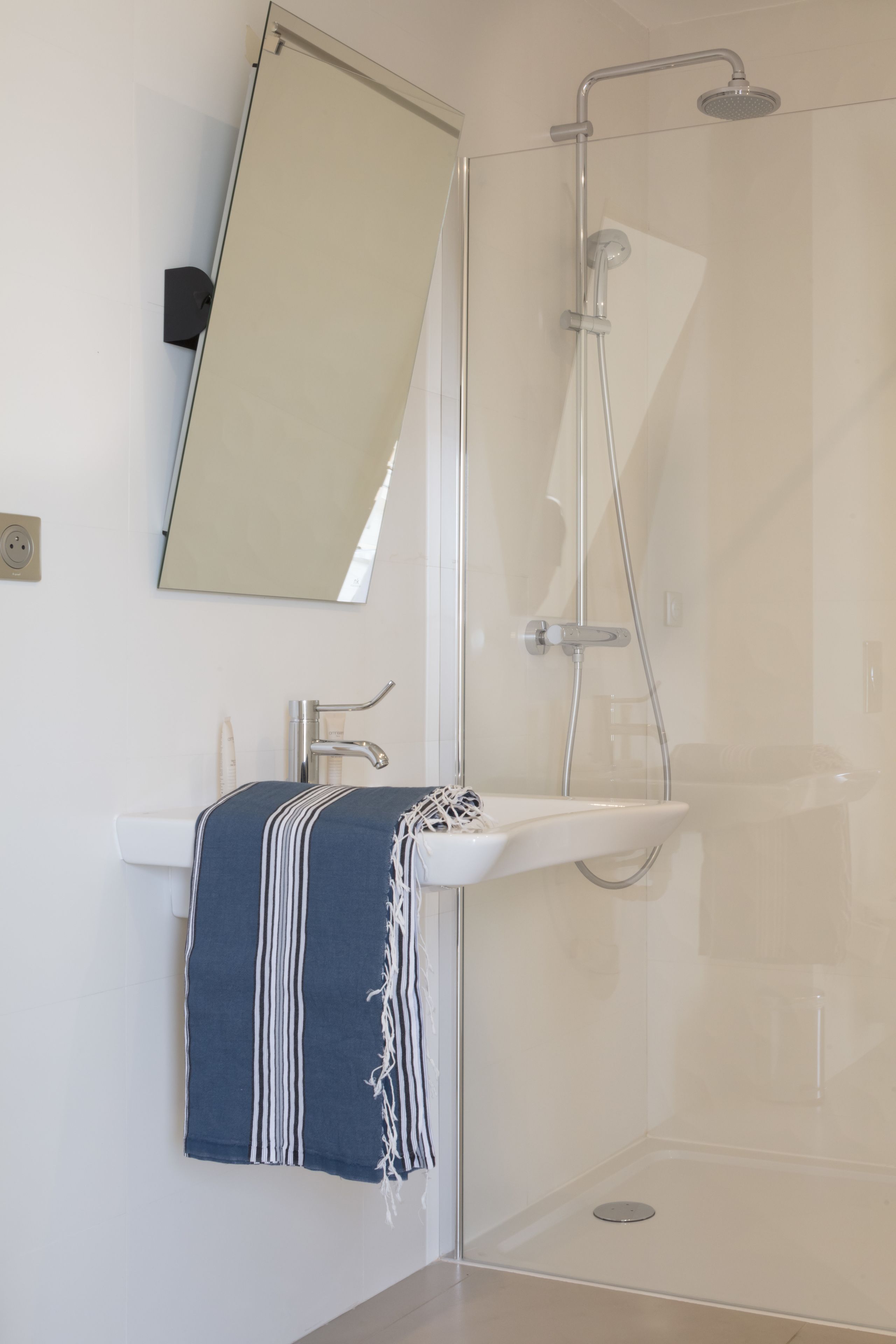 eco-friendly toiletries, hair dryer, towels, soap