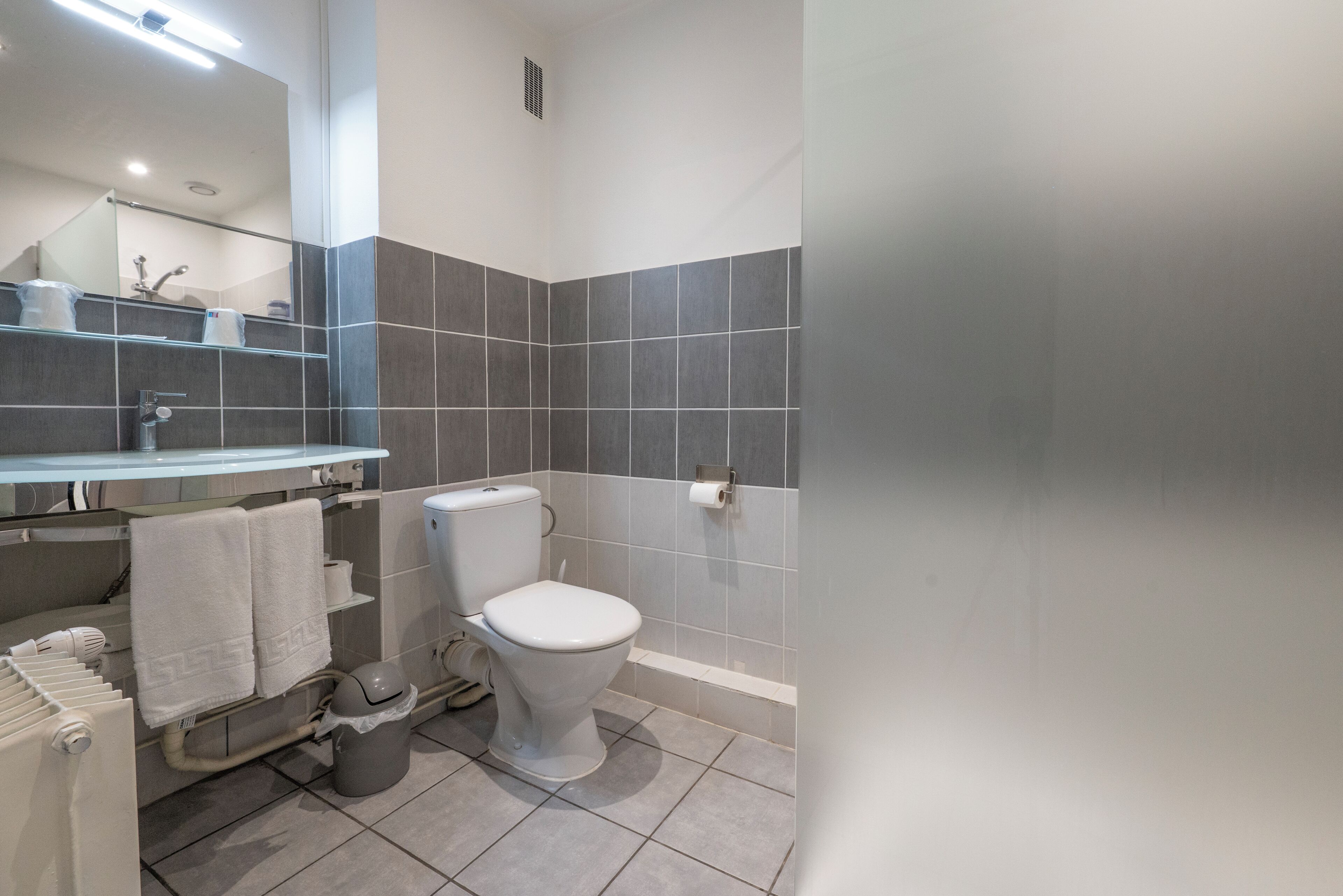 standard double room | bathroom | shower, free toiletries, hair dryer, towels