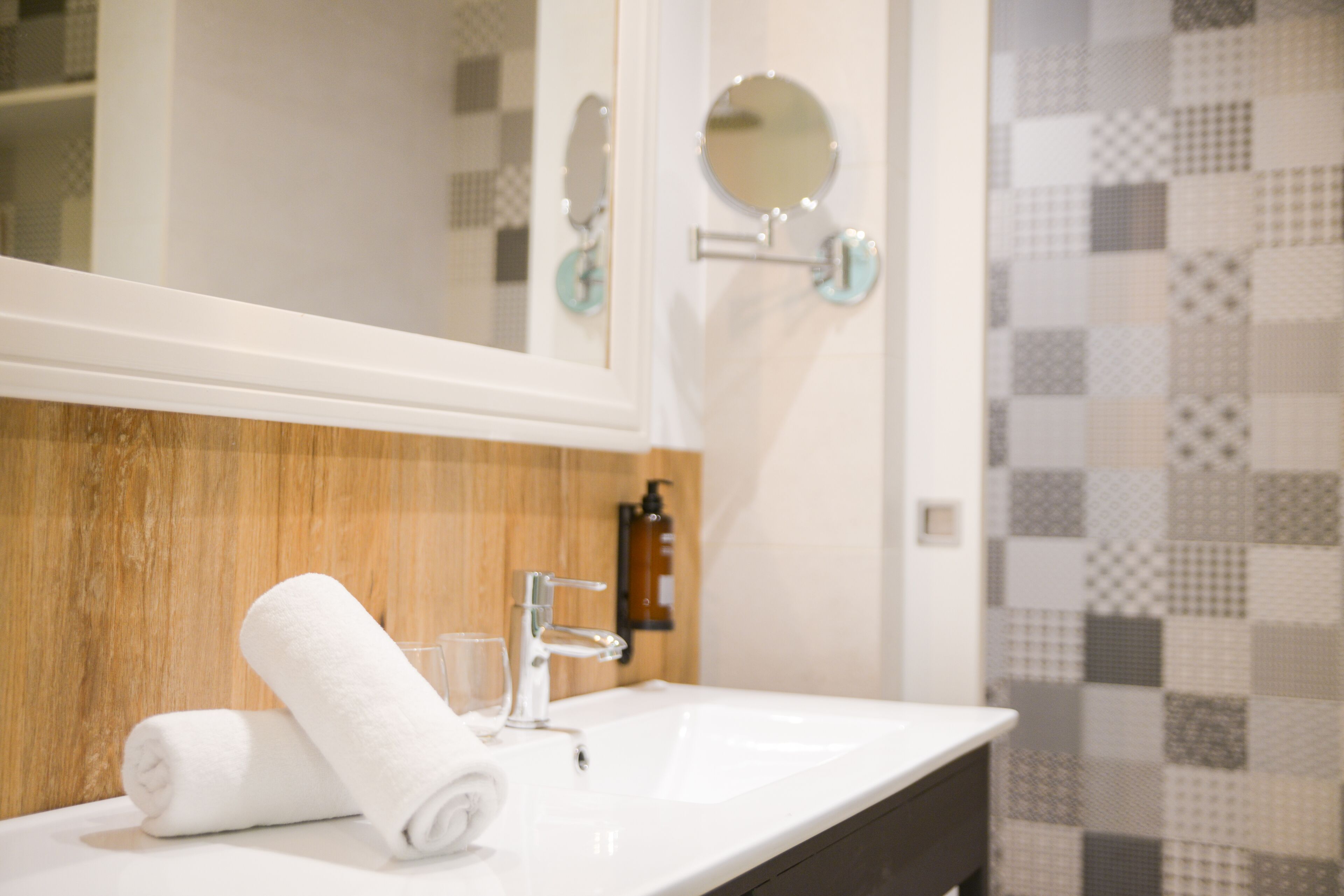 shower, eco-friendly toiletries, hair dryer, towels