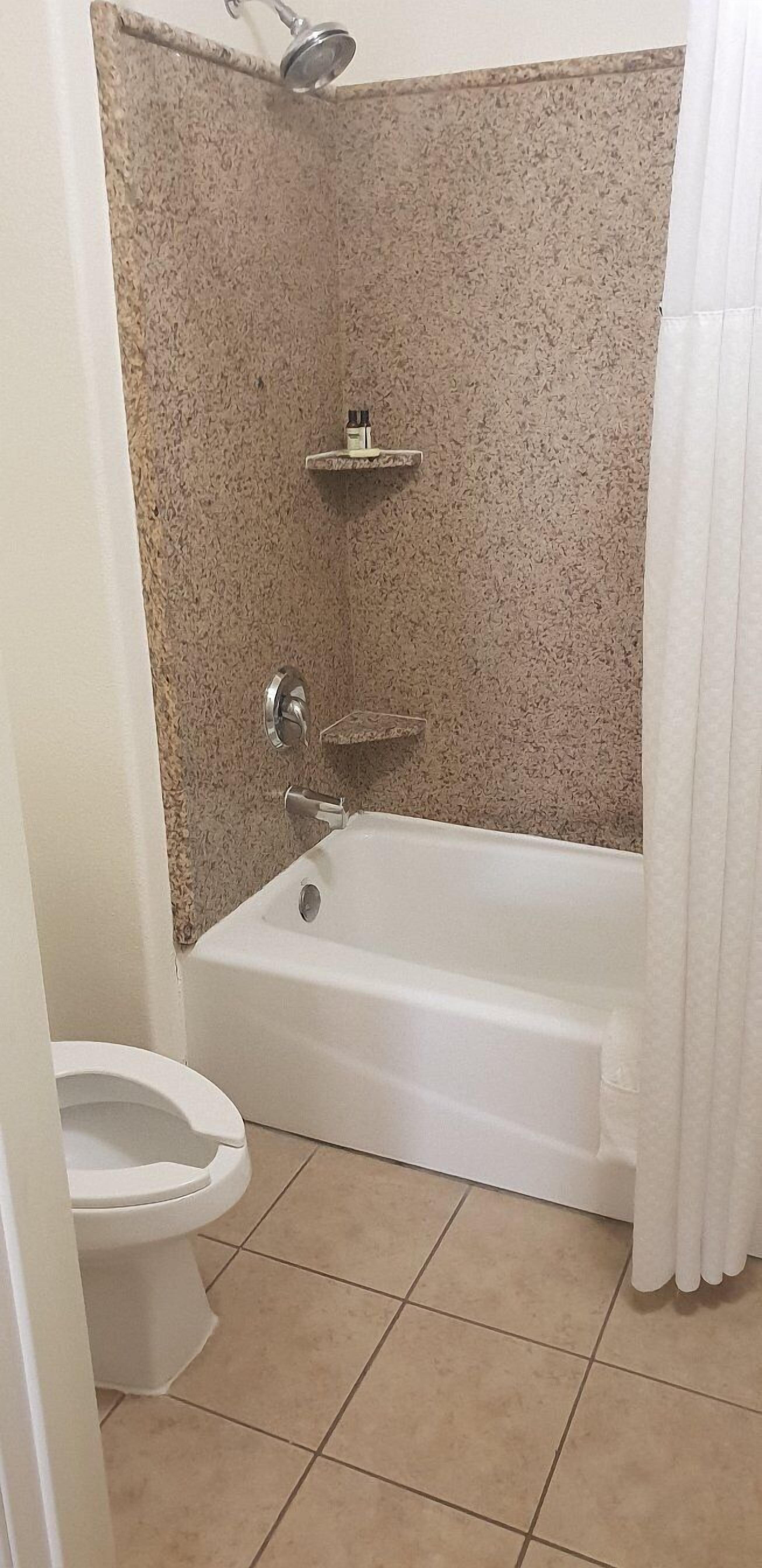 free toiletries, hair dryer, towels