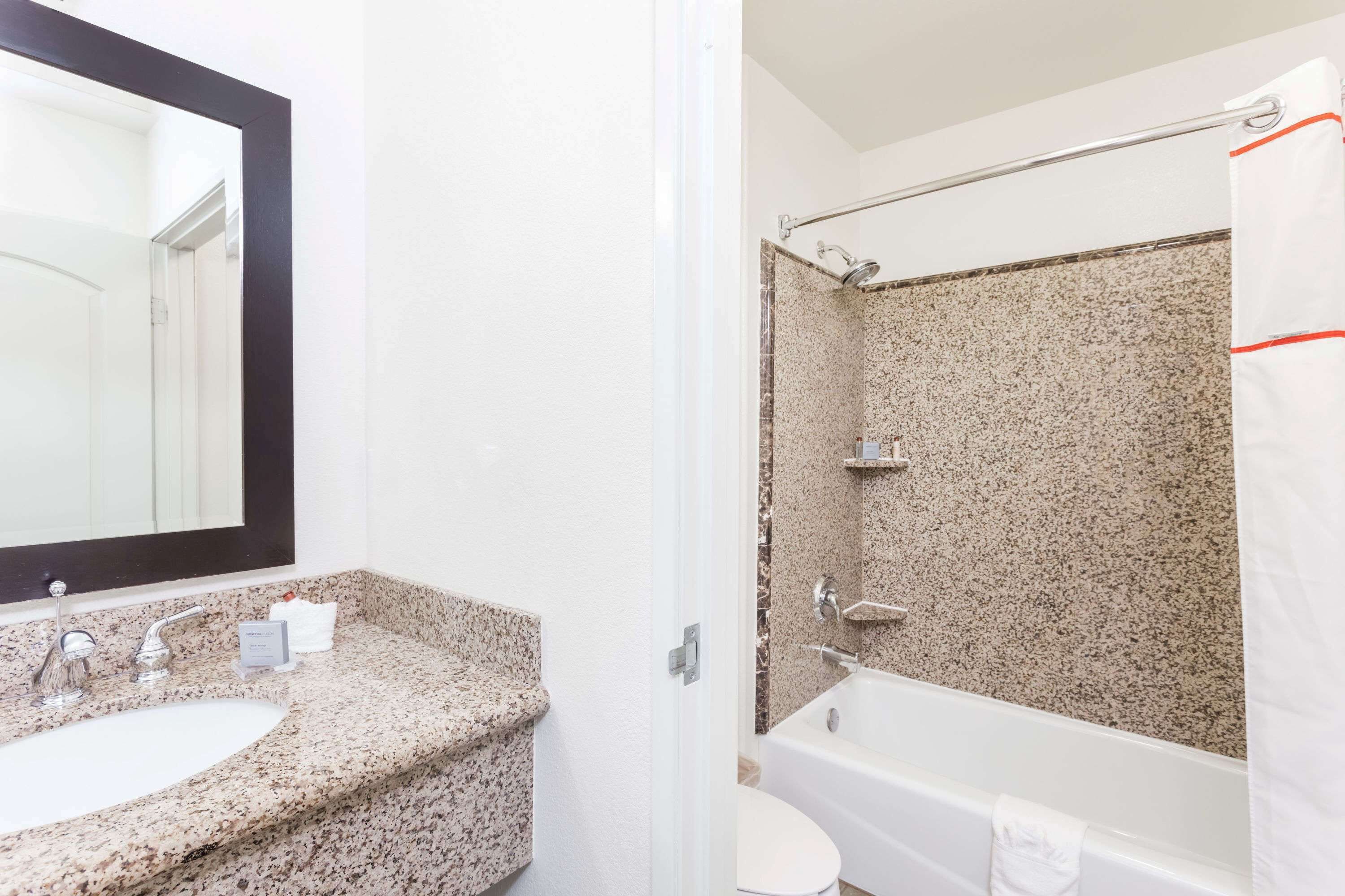 free toiletries, hair dryer, towels