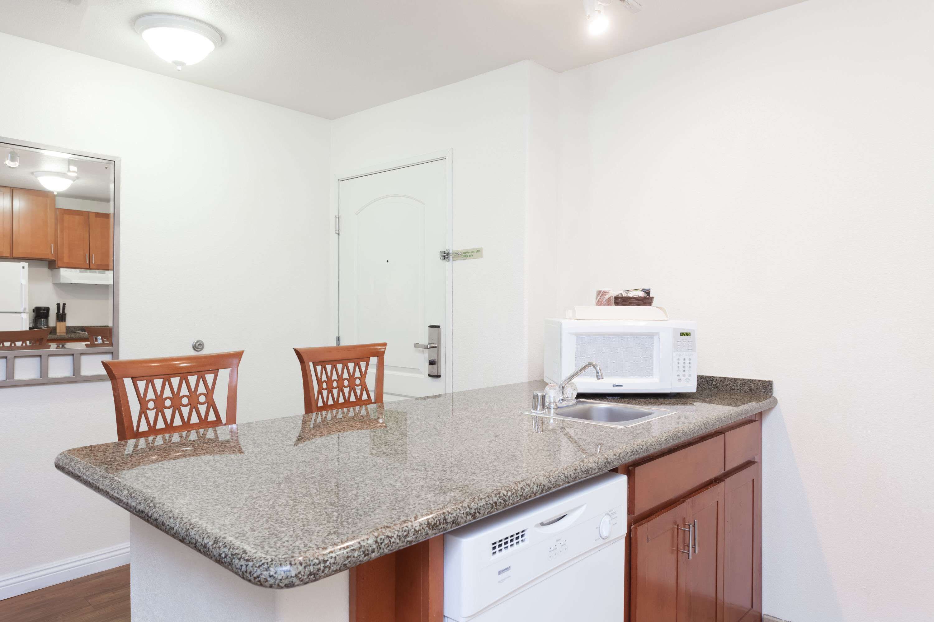 premium bedding, pillow-top beds, desk, blackout curtains