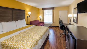 Desk, free WiFi, bed sheets, alarm clocks