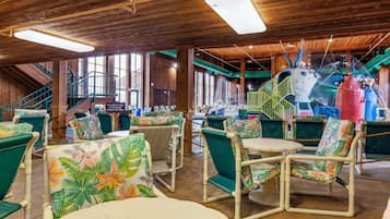 Indoor pool, seasonal outdoor pool, lifeguards on site