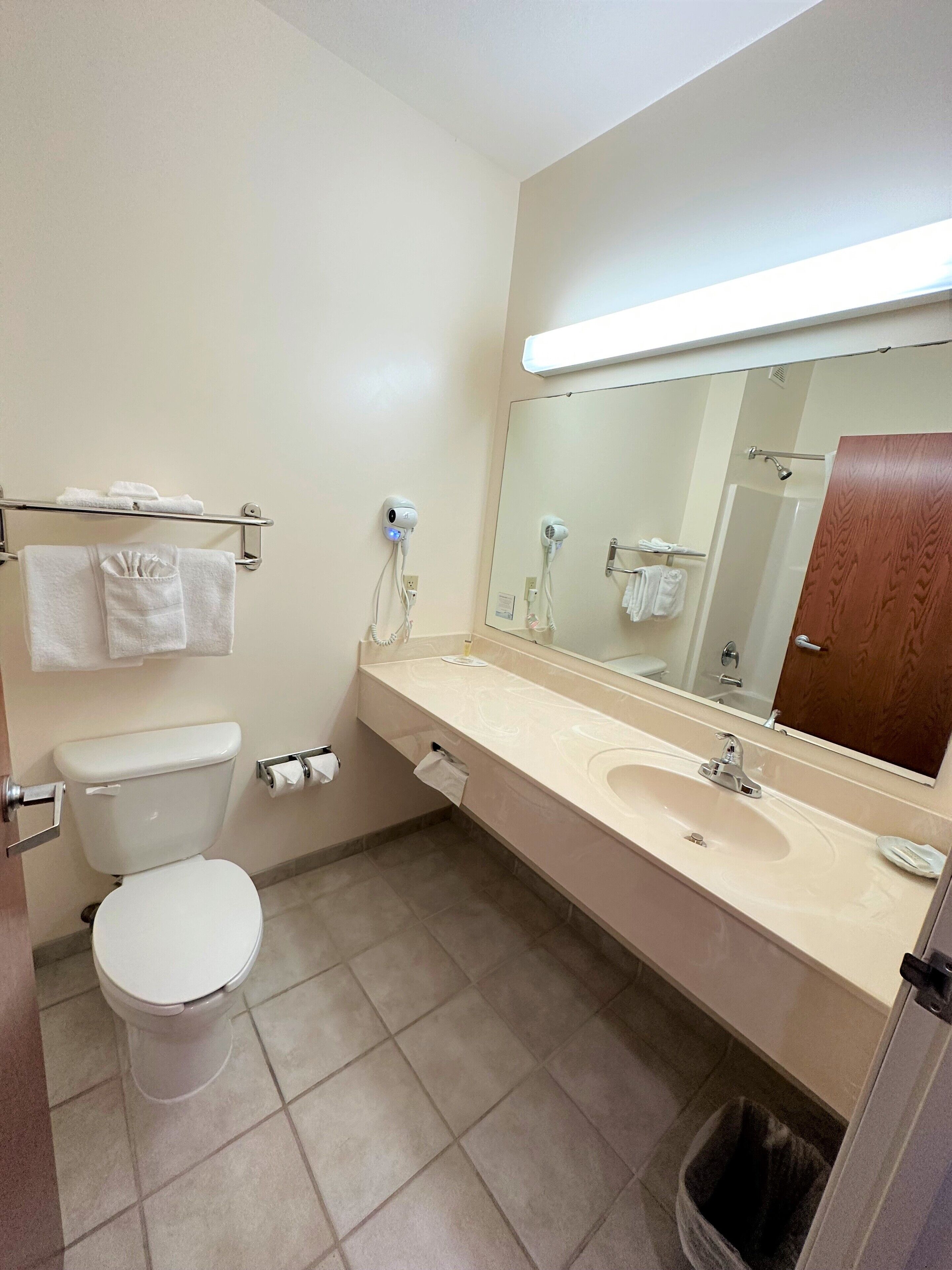 Standard Room, 1 King Bed, Non Smoking | Bathroom | Combined shower/bathtub, free toiletries, hair dryer, towels