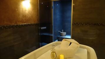 Sauna, hot tub, steam room, Turkish bath, body treatments