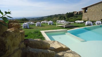 AuĂenpool (je nach Saison geöffnet), Sonnenschirme, LiegestĂŒhle