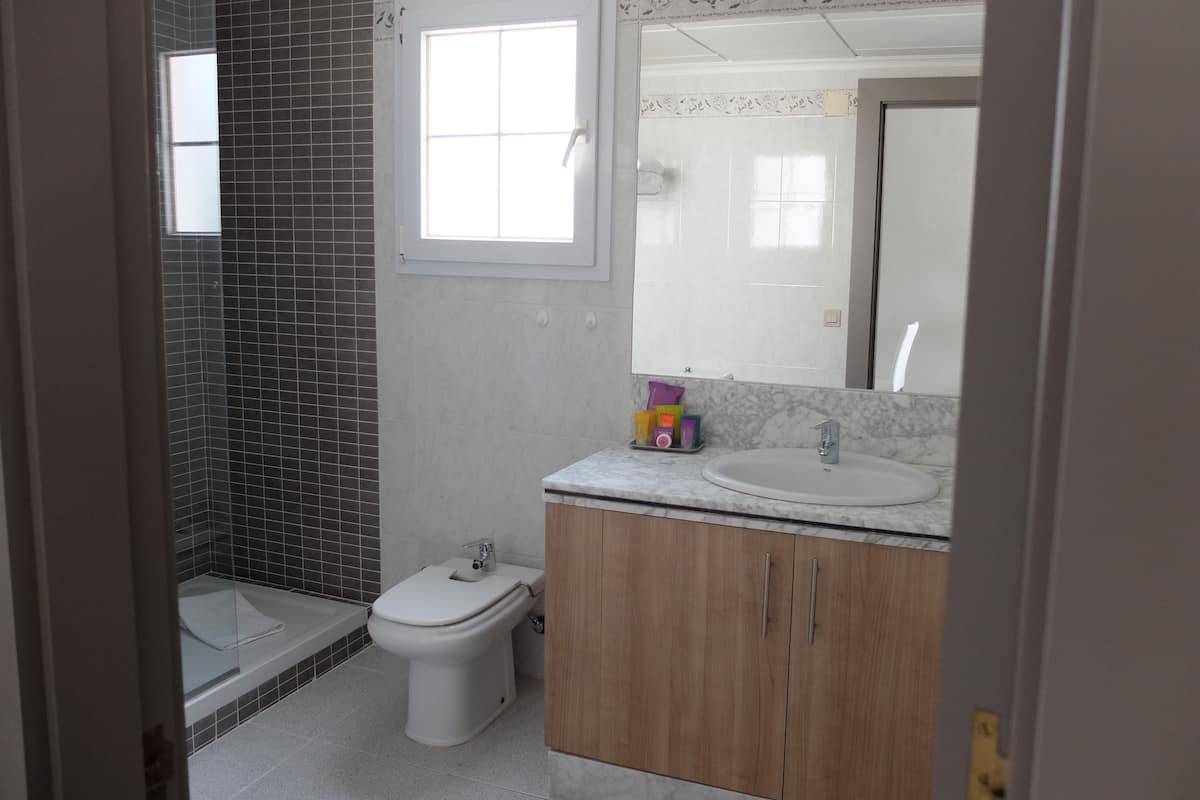 free toiletries, hair dryer, towels